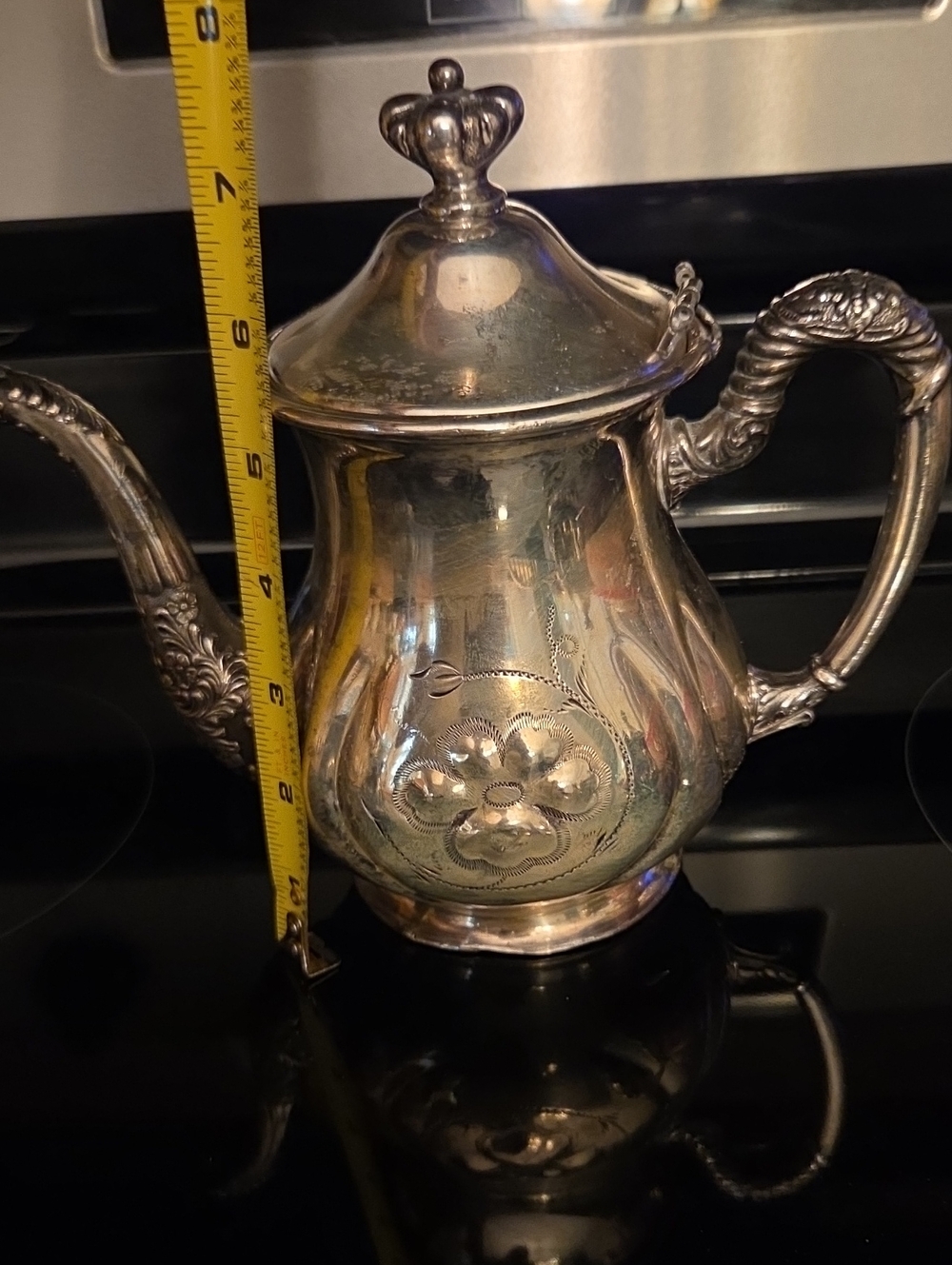 Vntg Silver Tea Set - 3 Piece Creamer Sugar and Teapot. Lid Is Teapot Lifts Off - Picture 7 of 11